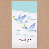 カード「青い鳥」　オリジナルギフト メッセージカード 名入れギフト・名入れ記念品 綿の実工房