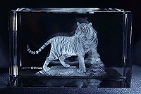 3Dクリスタル 3Dレーザー彫刻 寅 綿の実工房