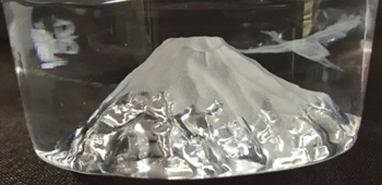 富士山グラス ロックグラス 3D彫刻 鶴 綿の実工房