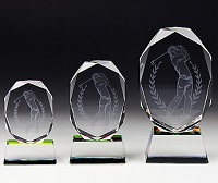 クリスタルスポーツトロフィー　ゴルフ記念品