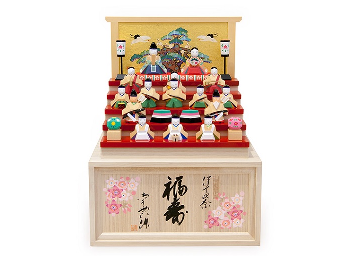 福寿 雛人形一刀彫り木彫り おひなさま 段飾り 雛飾り 南雲 桃の節句 初節句 木札