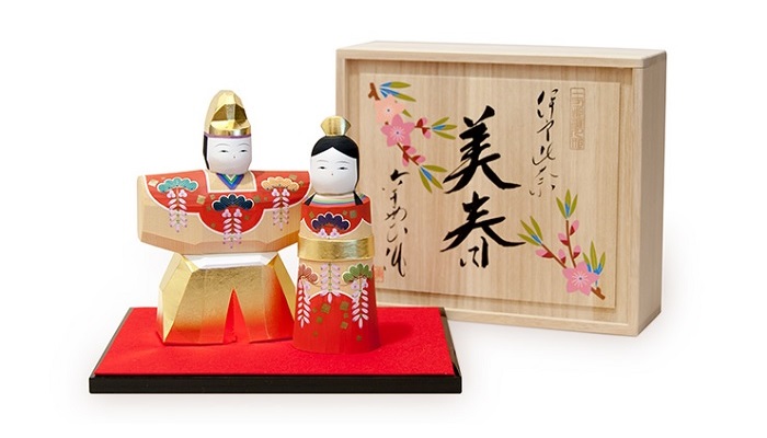 美春 サイズ大 雛人形伊予一刀彫木彫り 親王飾り おひなさま 南雲 桃の節句 初節句 名入れ木札