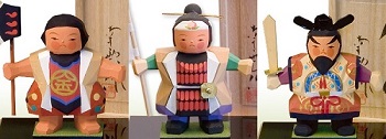五月人形伊予一刀彫り木彫り　五月人形南雲作『新生 皐月組(小)』　神戸通販