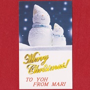 カード「クリスマス～雪だるま～」　オリジナルギフト メッセージカード 名入れギフト・名入れ記念品 綿の実工房