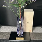 カガミクリスタル一輪挿し 江戸切子 クリスタル 寄贈プレート刻印 オリジナルギフト 記念品