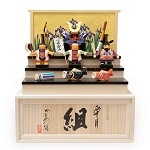 新生皐月組小 五月人形伊予一刀彫り木彫り 南雲 綿の実工房