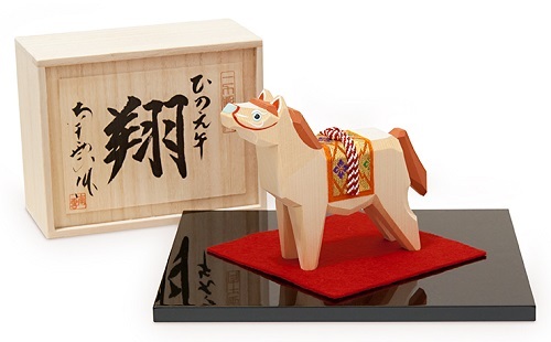 ひのえ午 翔 赤 干支飾り 午 正月飾り 桐箱付 南雲 伊予一刀彫木彫