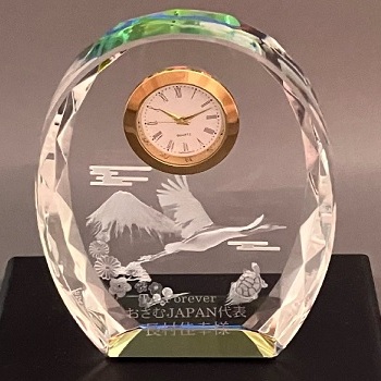 ファンタジー時計名入れ 還暦祝い 古希祝い アニバーサリー 鶴 亀 名入れギフト 名入れ記念品 綿の実工房