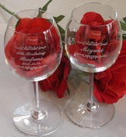 バカラグラス名入れ ワイングラス 側面名入れ ペアグラス 名前入りグラス 名入れギフト・名入れ記念品 綿の実工房