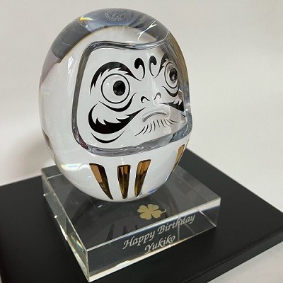 バカラダルマ ガラス台座名入れ記念品