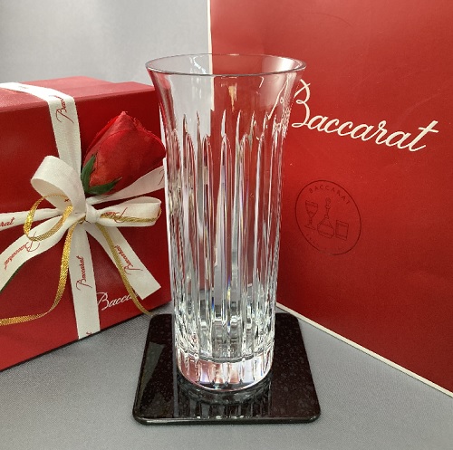 フローラベース ビゾー バカラ baccarat 花瓶 一輪挿し 名入れ 彫刻 綿の実工房