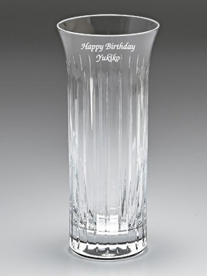 フローラベース ビゾー バカラ baccarat 一輪挿し 側面名入れイメージ 名入れ彫刻 綿の実工房