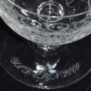 ローハンシャンパンフルート 台座名入れ バカラグラス名入れ 名入れギフト 名入れ記念品 綿の実工房