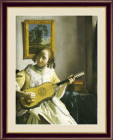 フェルメール　ギターを弾く女　世界の名画フェルメール名入れ　綿の実工房