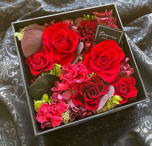 ボックススクエア レッドS フラワーギフト記念品