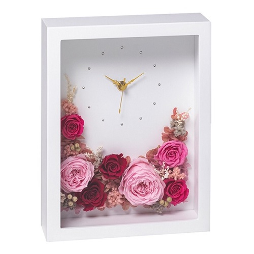 フラワー時計名入れ プリザーブドフラワー 記念品