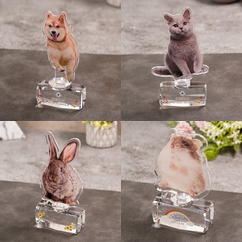 アクリルペットメモリアル名入れ 写真 ペット 記念品 オリジナルギフト