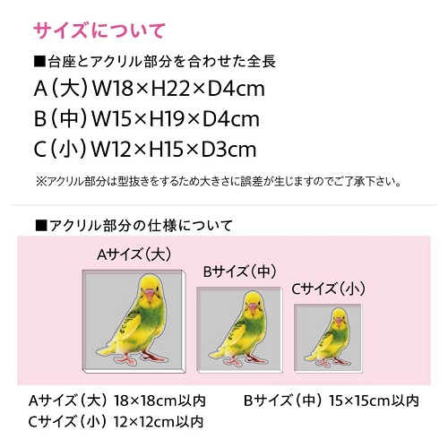 サイズについて アクリルペットメモリアル名入れ 名入れ記念品 写真 オリジナルギフト