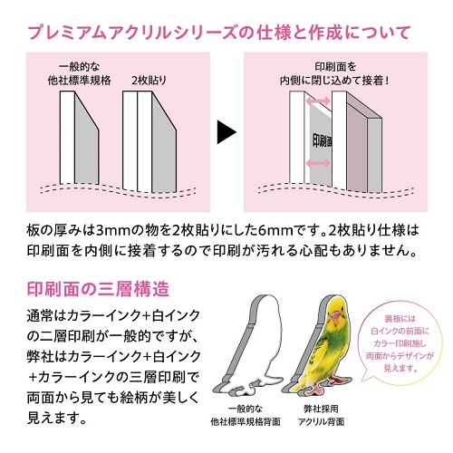 プレミアムアクリルシリーズの仕様と作成について アクリルペットメモリアル名入れ 名入れ記念品 オリジナルギフト