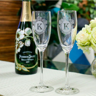 シャンパングラス名入れ GL-2 シングル GL-2W ペア 名入れ 名前入りグラス 名入れギフト 名入れ記念品 綿の実工房