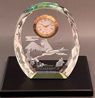 ファンタジー時計名入れ記念品　鶴と亀