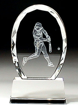 811スポーツ バッター 縦型 クリスタルスポーツトロフィー 名入れ記念品 綿の実工房