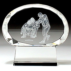811スポーツ バッター 縦型 クリスタルスポーツトロフィー 名入れ記念品 綿の実工房