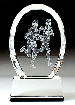 811スポーツ 陸上 クリスタルスポーツトロフィー 名入れ記念品 綿の実工房