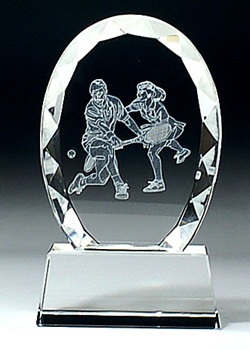 811スポーツ テニス クリスタルスポーツトロフィー 名入れ記念品 綿の実工房