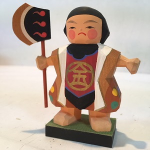 五月人形伊予一刀彫り木彫り 表情 金太郎 南雲